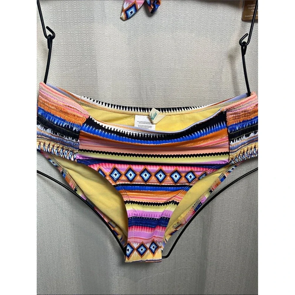 NWT Hobie Girls Two-Piece Swimsuit Set Vibrant Geometric Kids Size 12 & 14